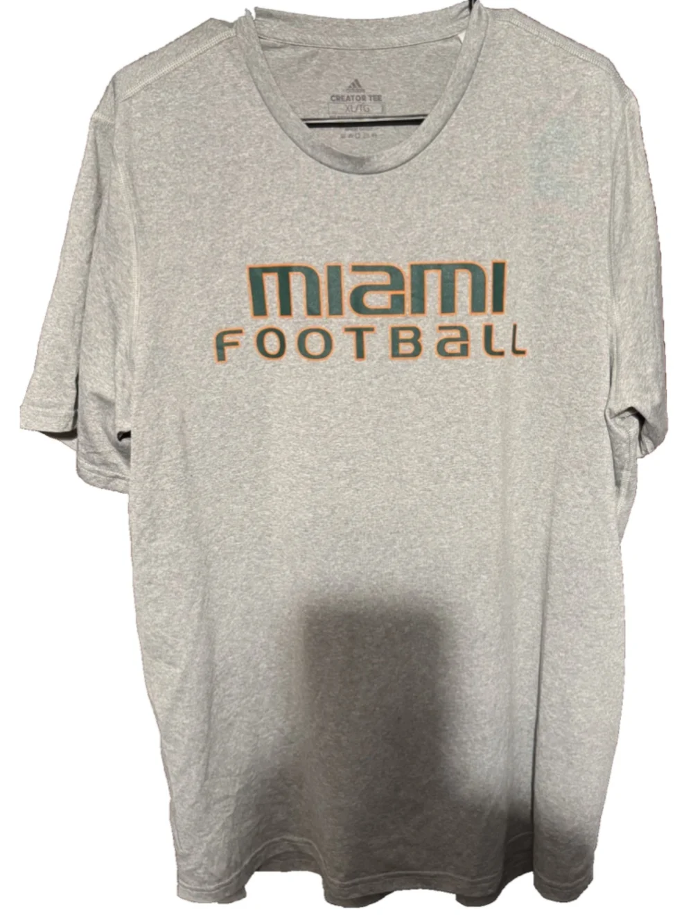 Miami Hurricanes Adidas T-Shirt Men's Size XL Gray